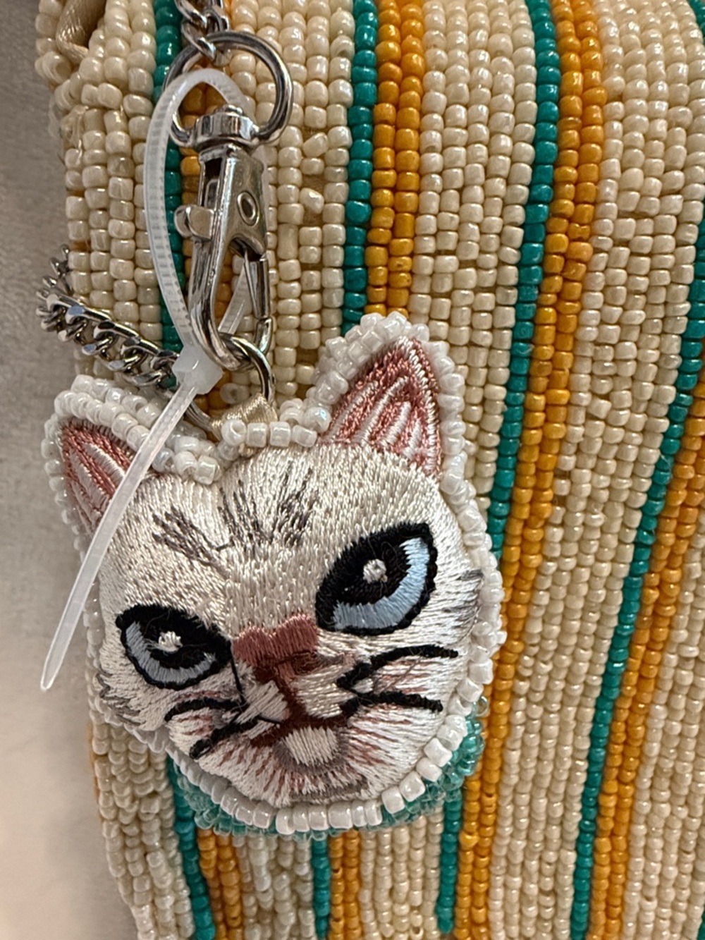 Beaded Cat Pattern Shoulder Bag - Picture 8 of 13